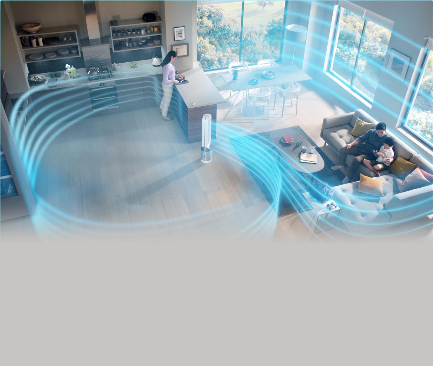 Dyson Pure Cool purifies the whole room