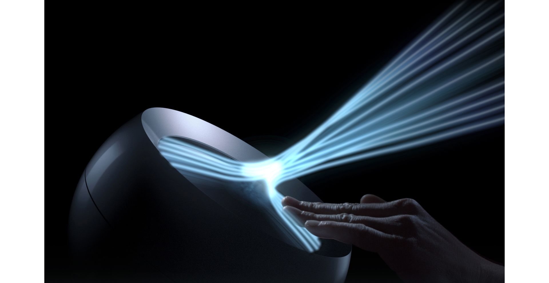 Dyson Core Flow technology projecting purified air
