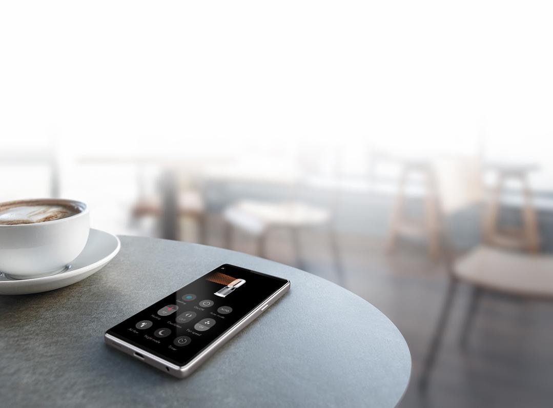 Mobile phone on coffee table