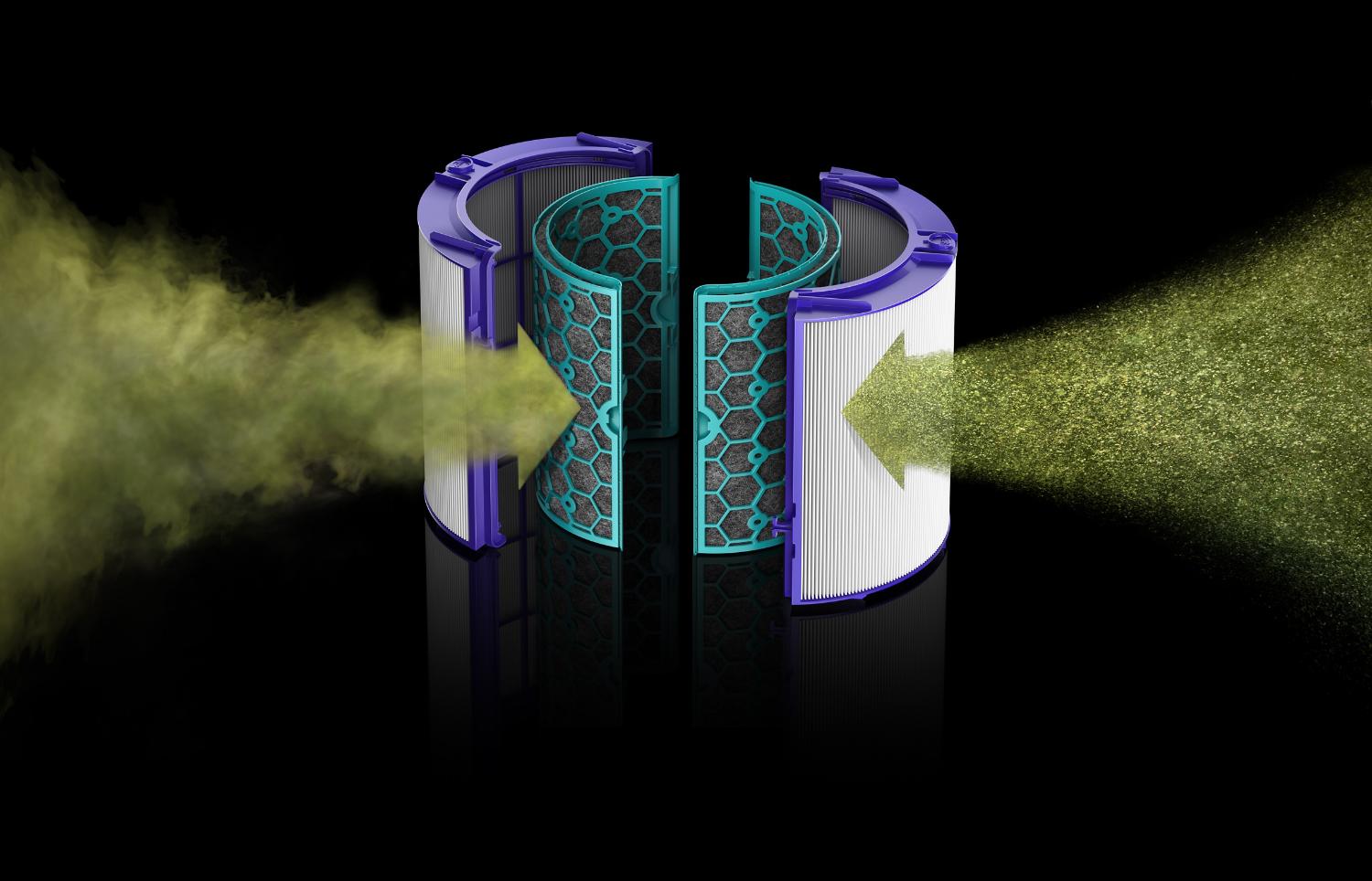 Allergens and pollutants entering a HEPA filter