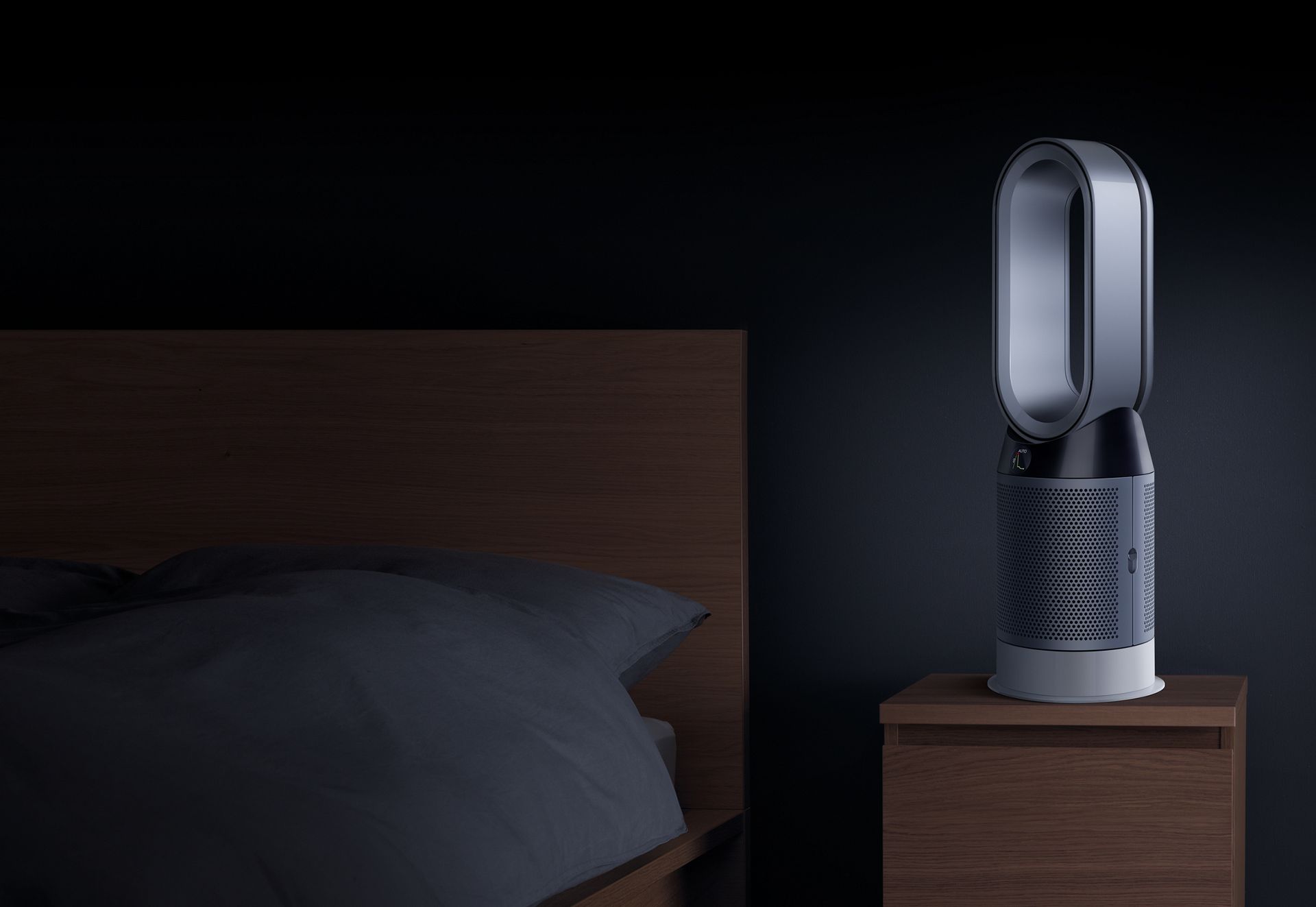  Dyson Pure Hot+Cool air purifier in bedroom