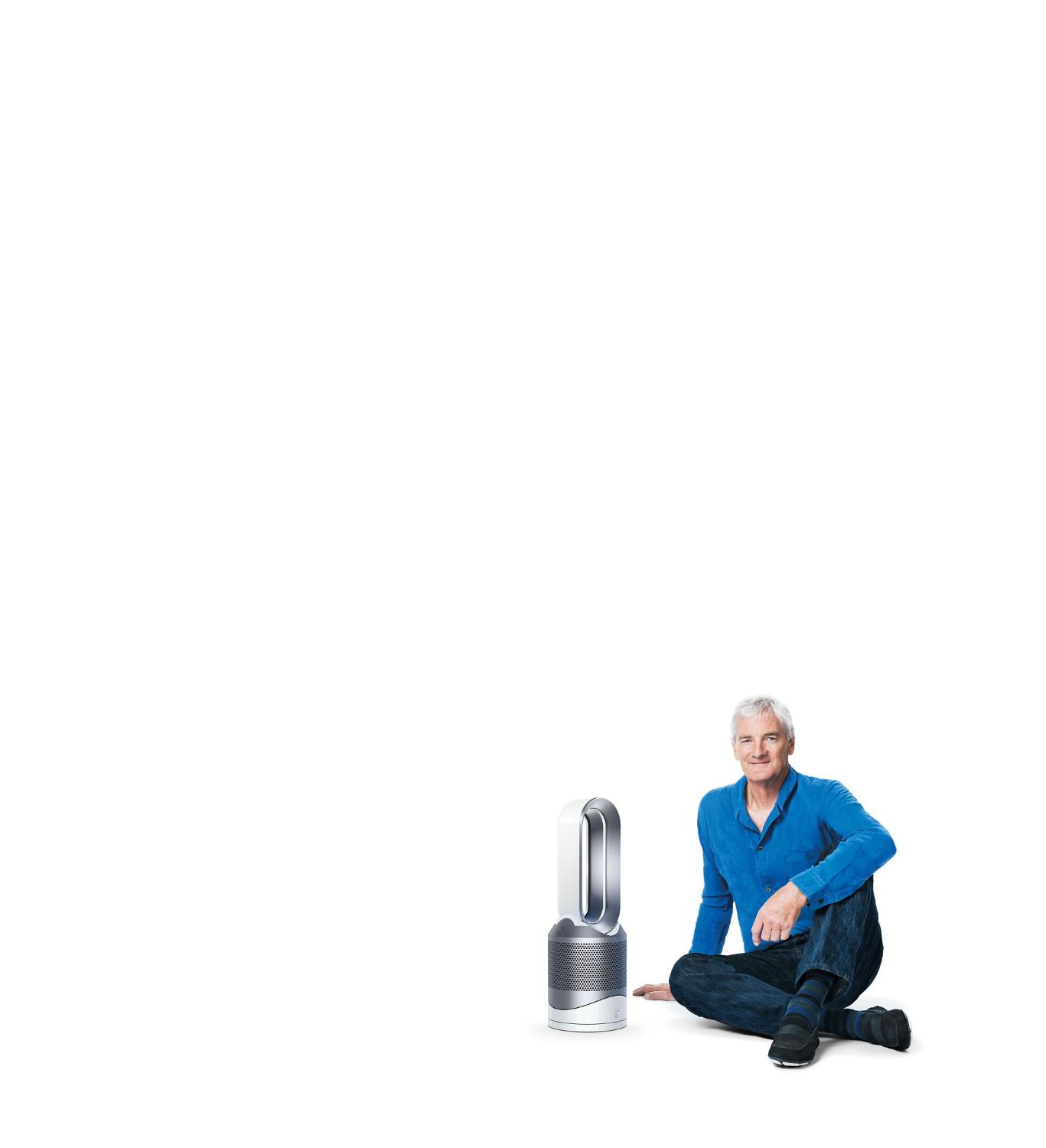 James Dyson with the Dyson Pure Hot+Cool™ Link purifier