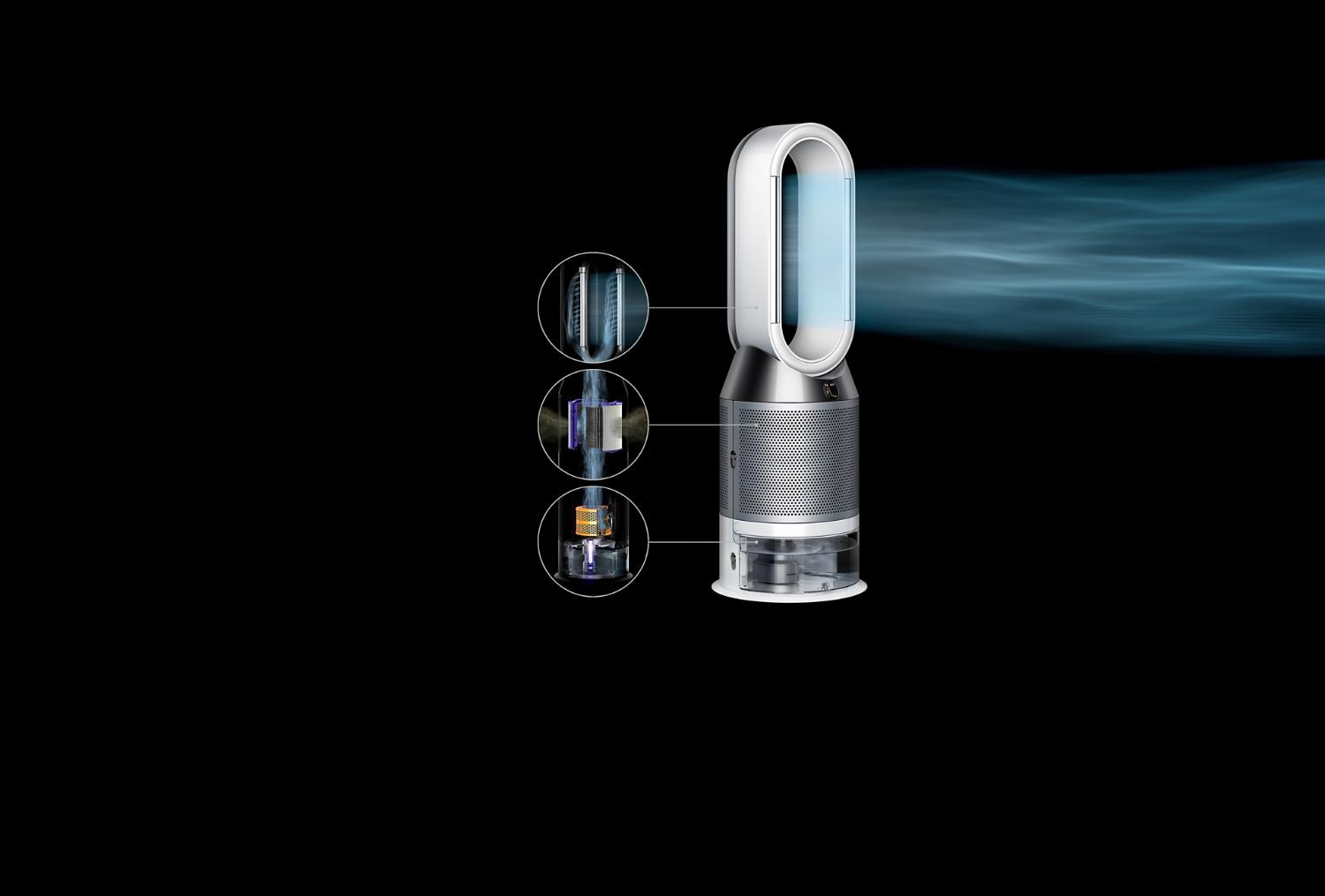 Dyson Pure Humidify+Cool udsender renset, fugtet luft