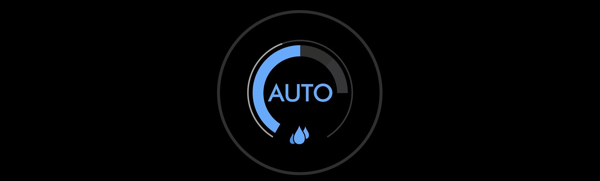 The Dyson purifier humidifier's LCD screen displaying Auto humidify mode