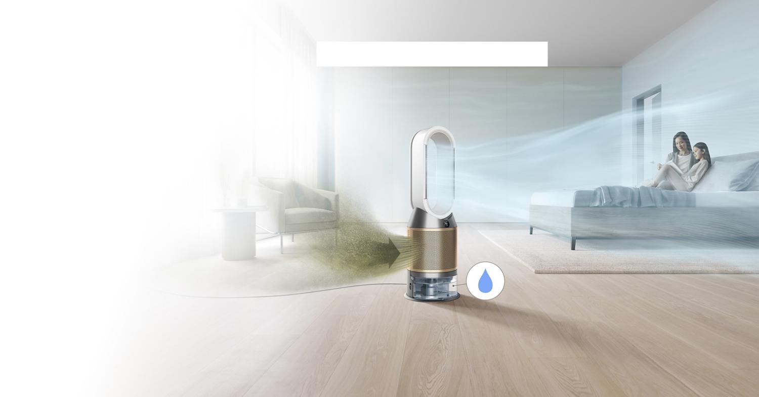 Dyson purifier humidifier in einem Wohnraum
