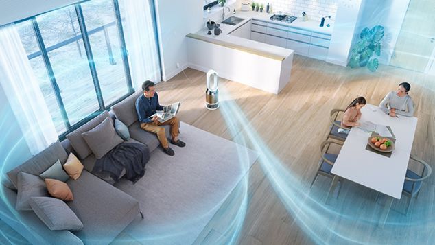Dyson purifier projecting humidified air