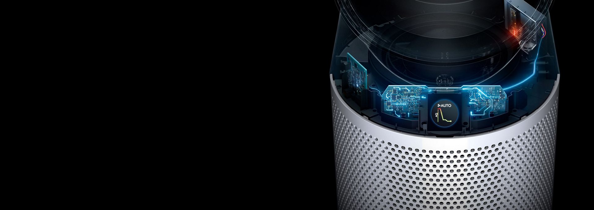Et utsnitt av teknologien bak sensoren i Dyson Purifier Cool PC1. 