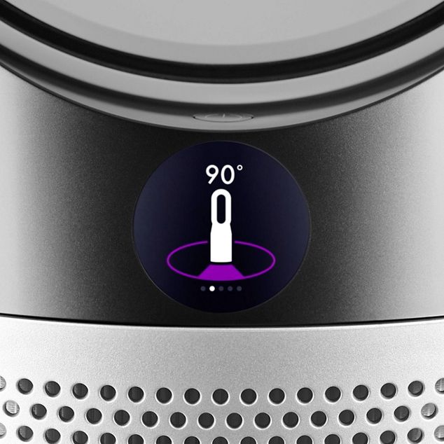 The purifier screen showing a chosen oscillation angle