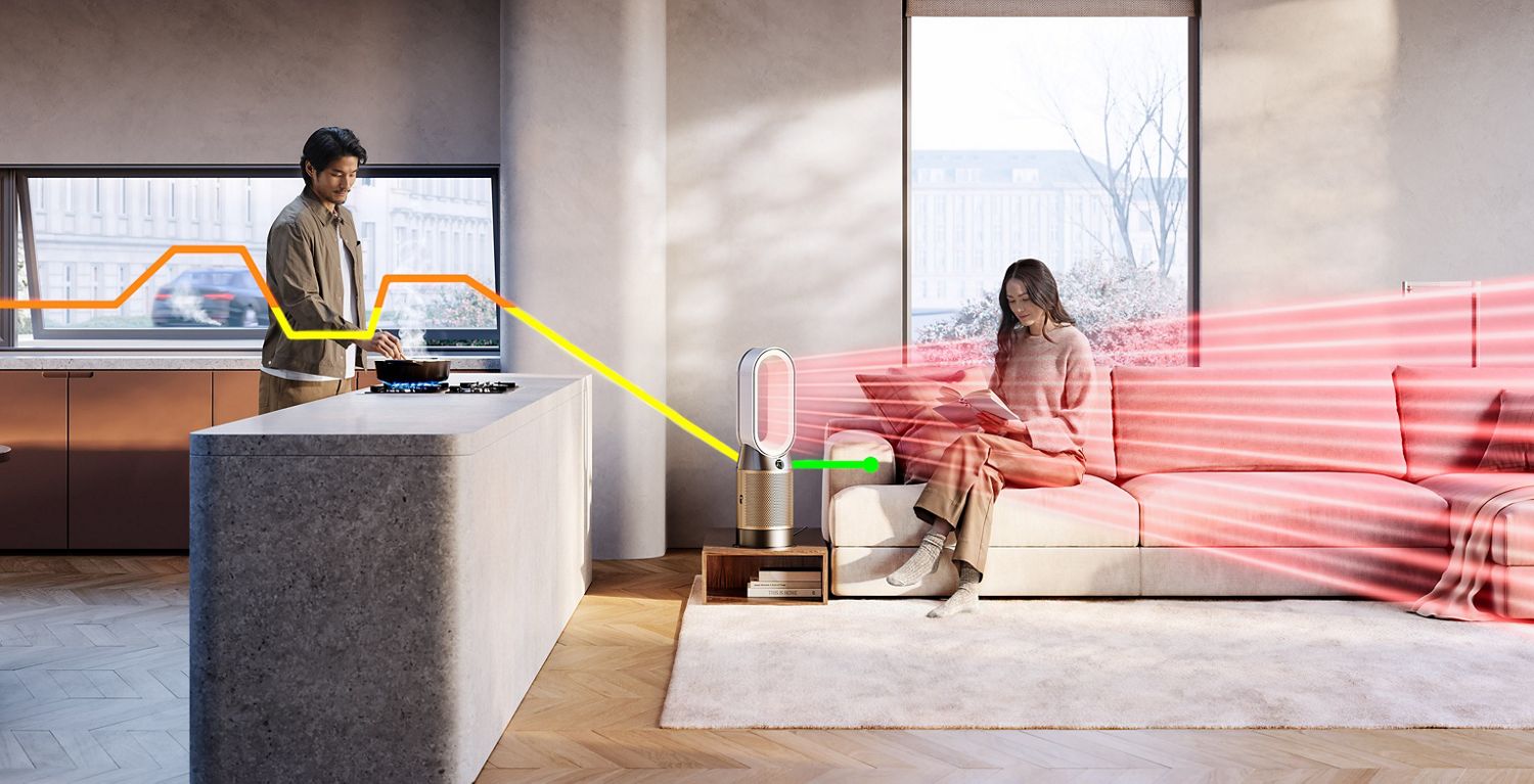 Dyson Purifier Hot+Cool HP2 De-NOx in a living space
