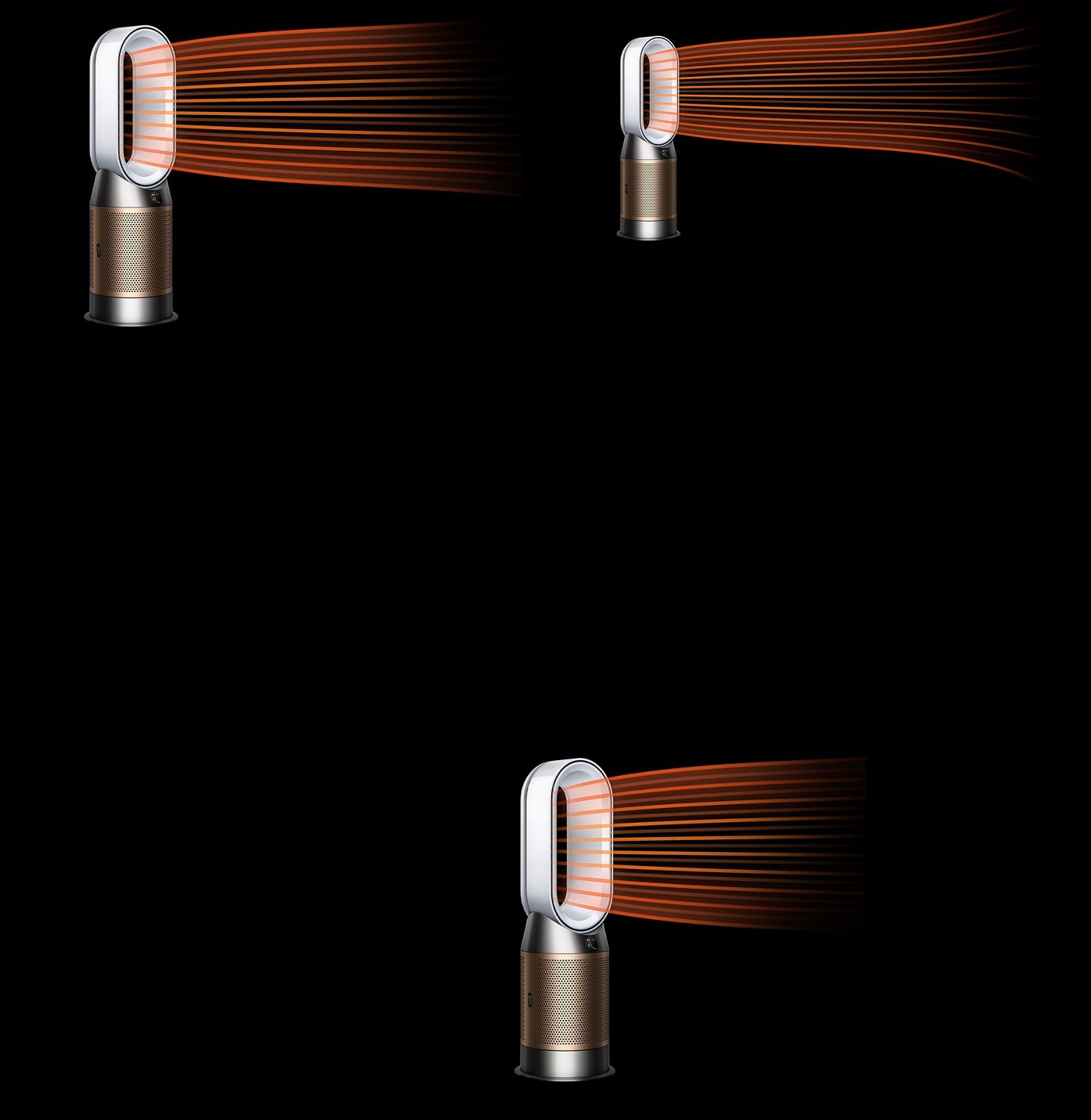 Dyson purifier projecting powerful airflow. Dyson purifier projecting powerful airflow.
