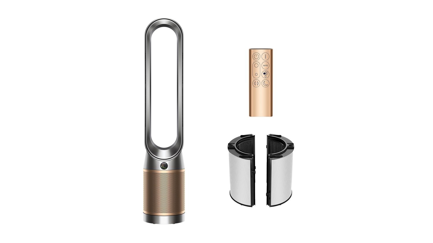 Dyson Purifier, remote control, and HEPA+K-Carbon filter.