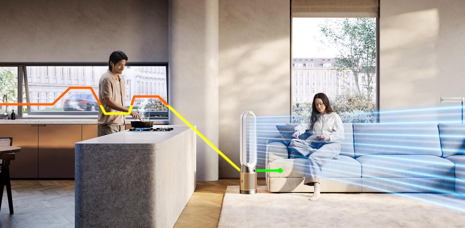 Dyson Purifier Cool PC2 De-NOx in een woonruimte