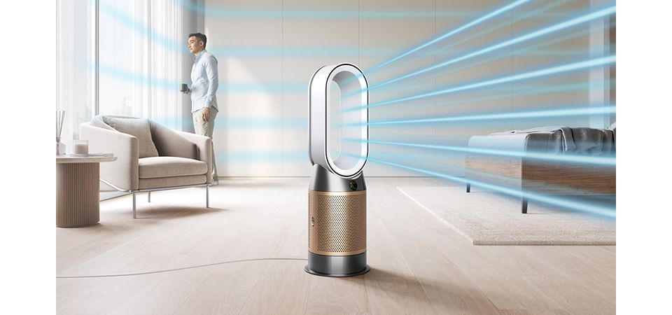 Flux d’air puissant et rafraîchissant sortant du Purificateur Dyson Purifier Hot+Cool Formaldehyde™ 