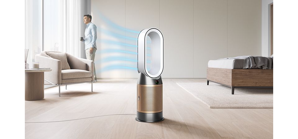 Flux d’air diffusé par l’arrière du Purificateur Dyson Purifier Hot+Cool Formaldehyde™ 