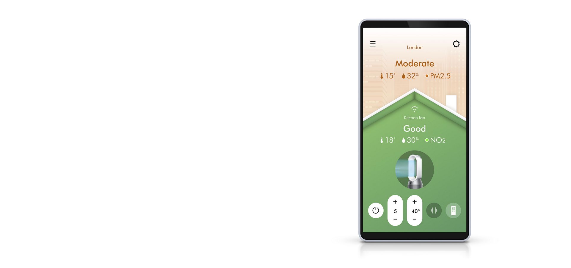 Nahaufnahme der Dyson Link App 