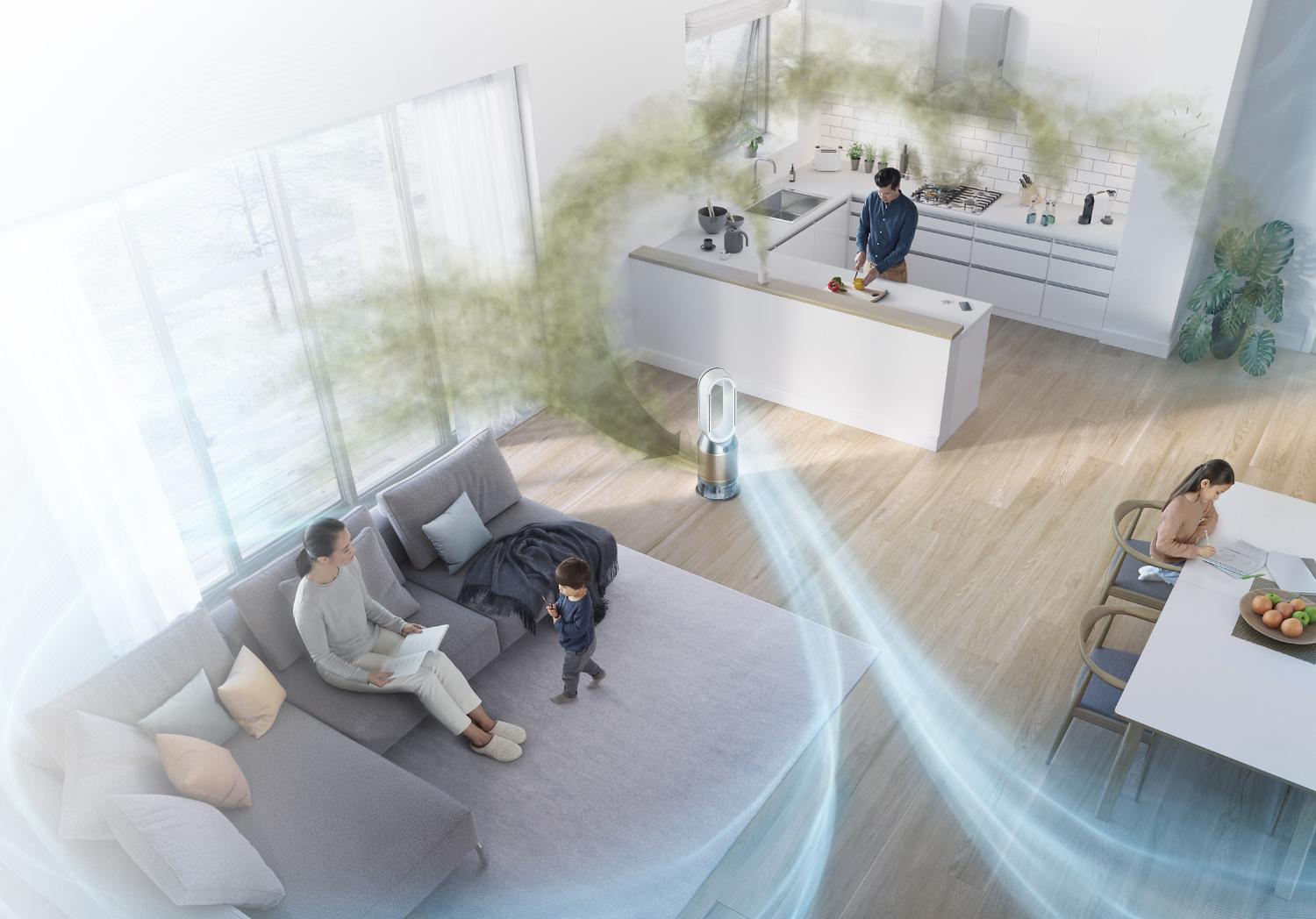 Dyson Luftreiniger und Befeuchter in Familienwohnung