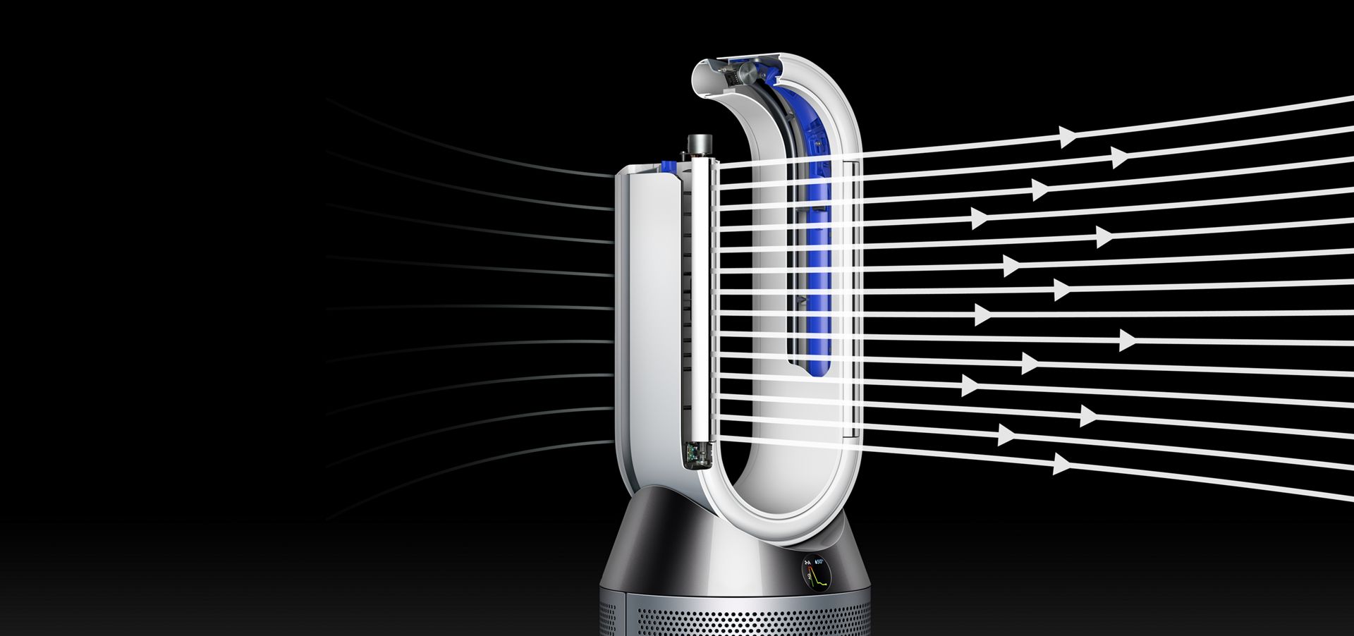 Air Multiplier technology projecting purified, humidified air
