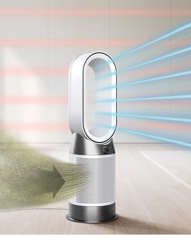 Dyson HP09 Hot + Cool™ - Purificateur d'air/radiateur/ventilateur sans  pales formaldéhyde, élimine les allergènes et les odeurs, blanc/or