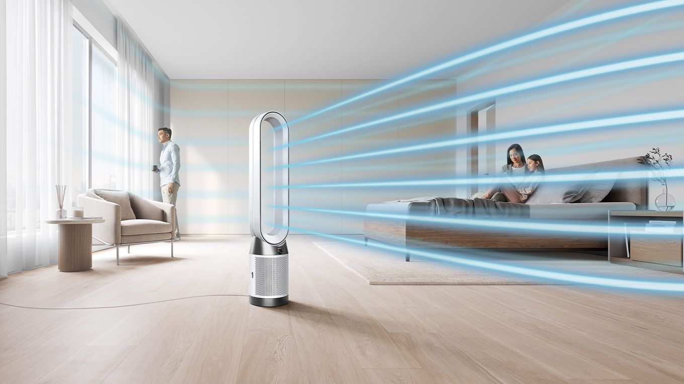 The Dyson Purifier Cool Gen1 machine purifying a living area.