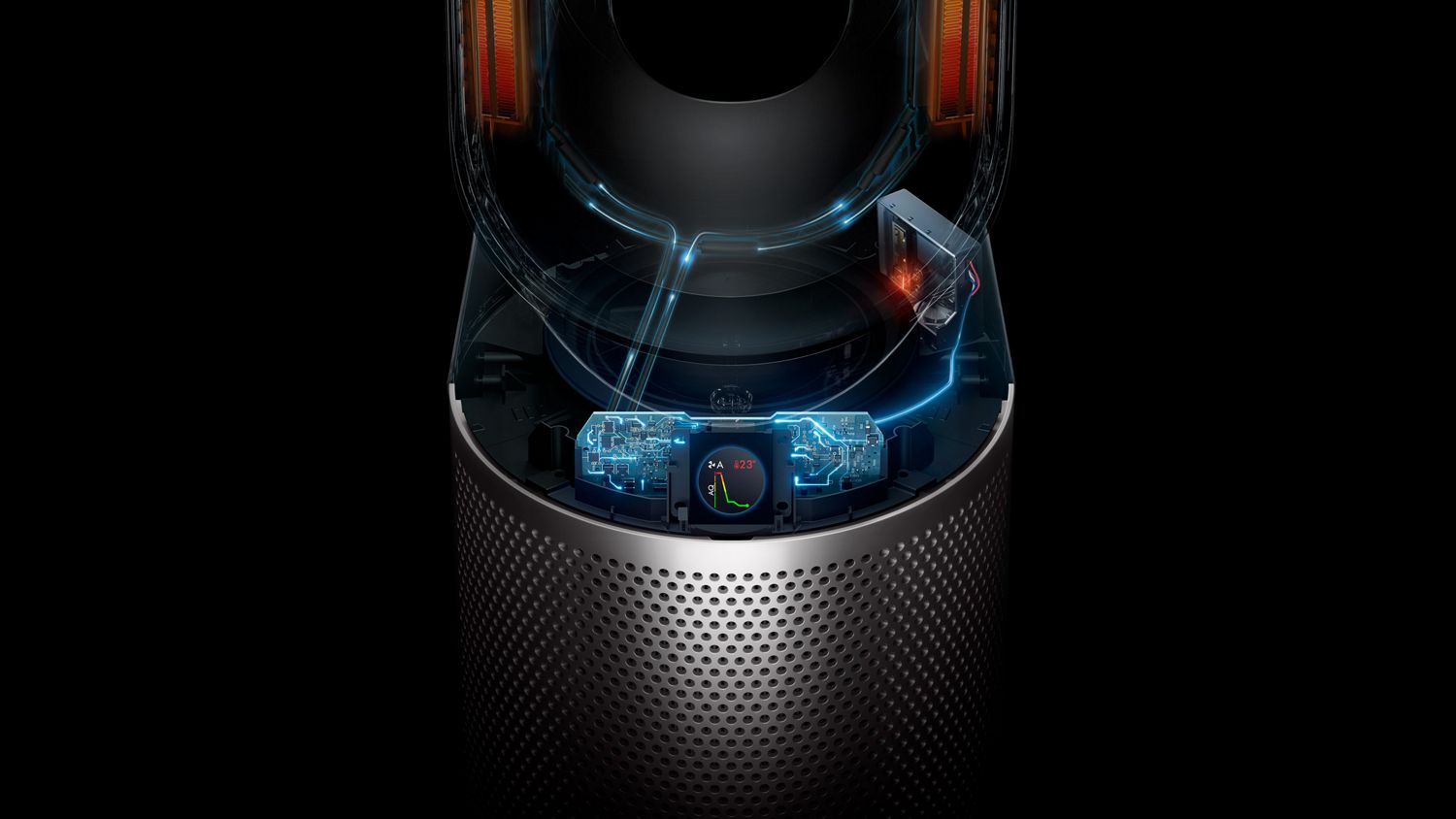 Close up of the intelligent sensing and LCD screen