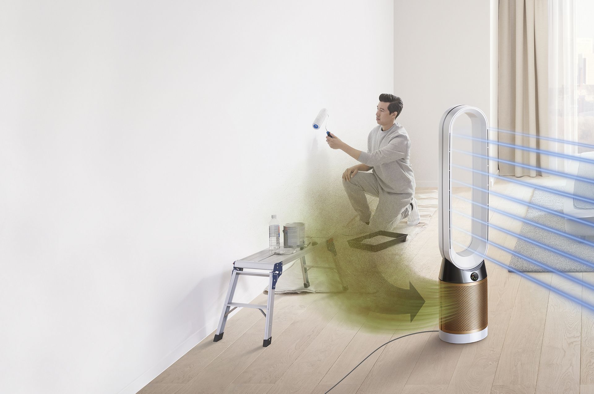 Dyson Pure Hot+Cool Cryptomic che diffonde aria purificata