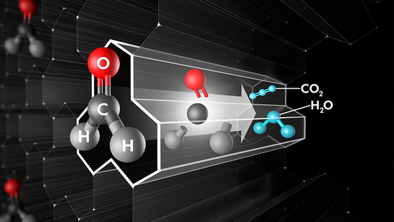 Close up graphic of catalytic tunnel