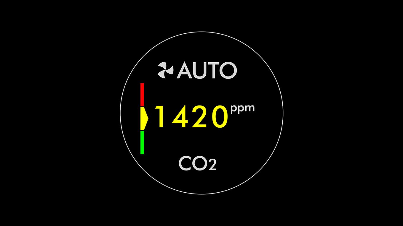 L’icône à l’écran de l’appareil indique la détection automatique de gaz carbonique. L’icône à l’écran de l’appareil indique la détection automatique de gaz carbonique.