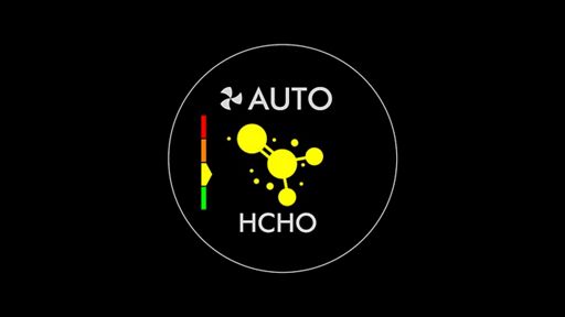 The icon from the purifer's screen that shows formaldehyde has been automatically detected.