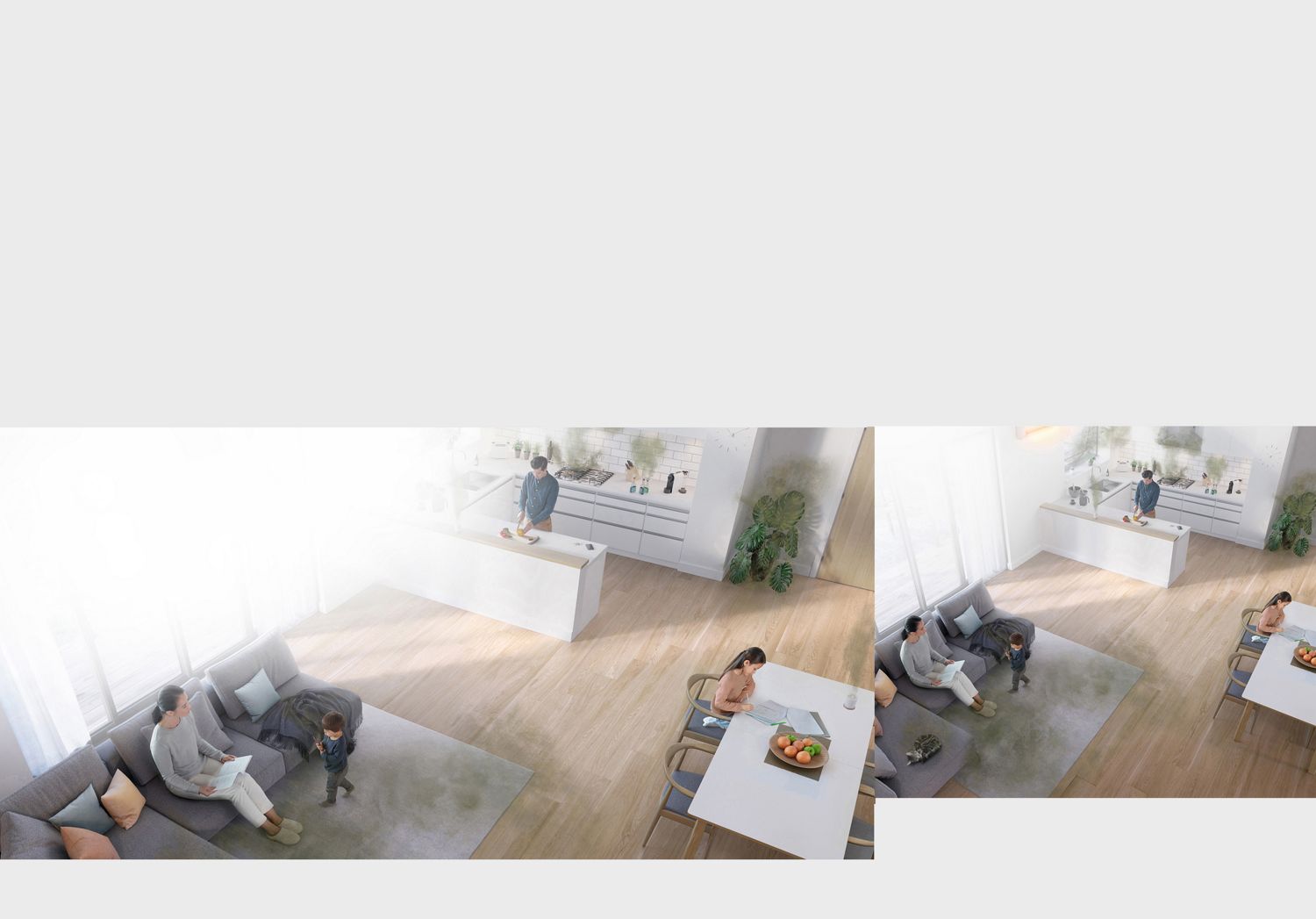 A large indoor living space.