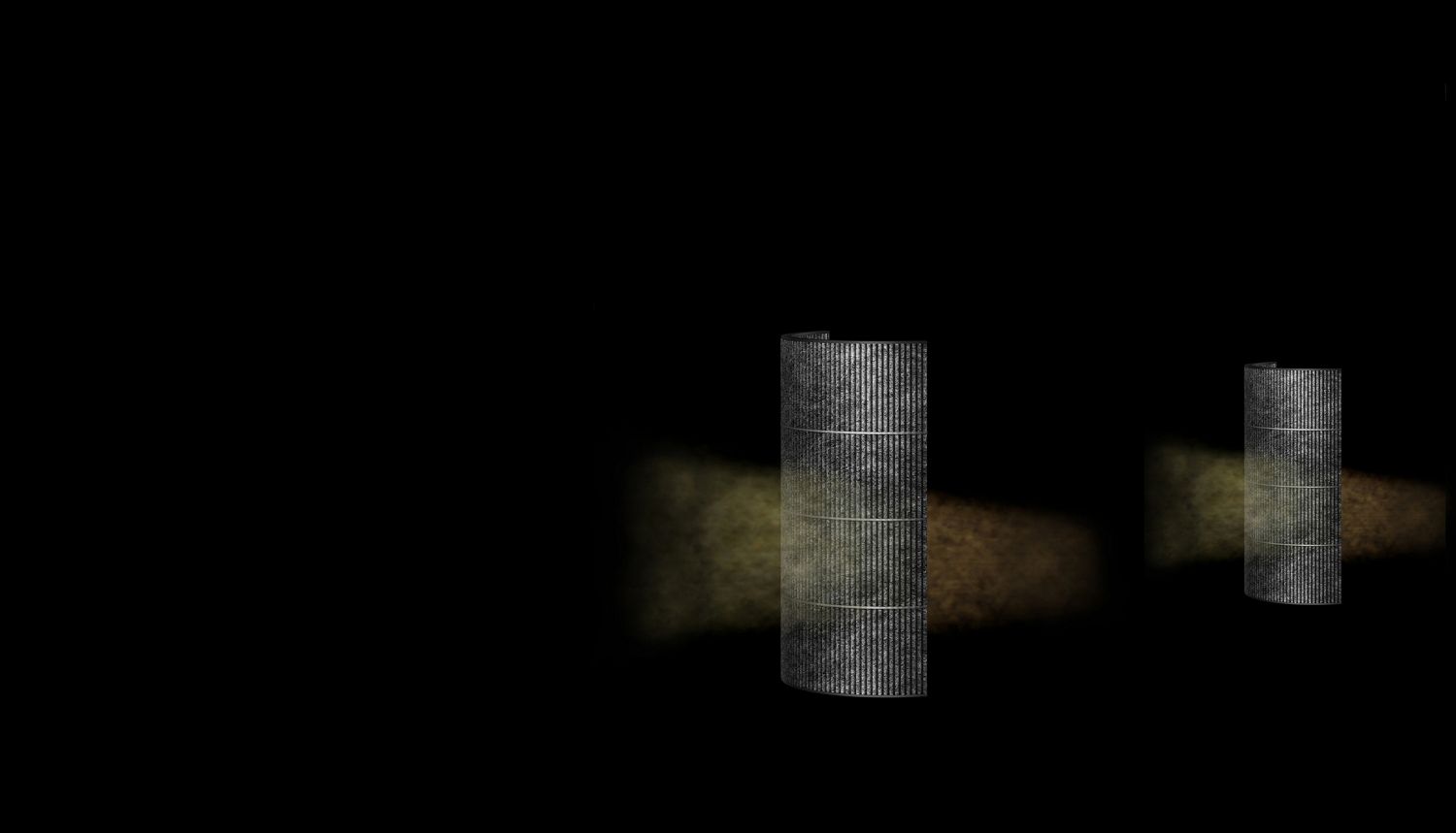 Filtre au charbon actif enrichi de potassium éliminant des particules de dioxyde d’azote. Filtre au charbon actif enrichi de potassium éliminant des particules de dioxyde d’azote.