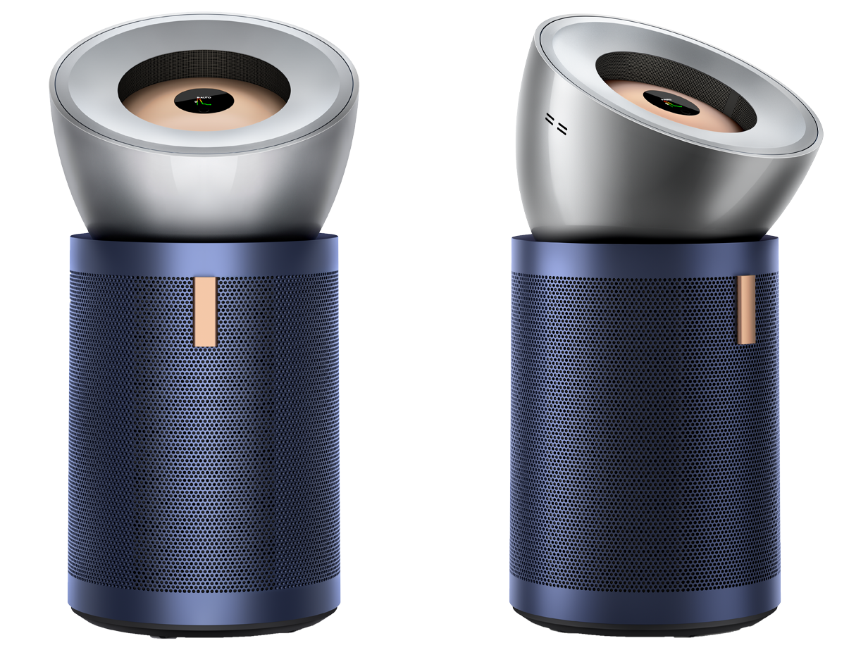 Dyson Purifier Big+Quiet Formaldehyde 空気清浄機 ニッケル/プルシアンブルーの正面と側面