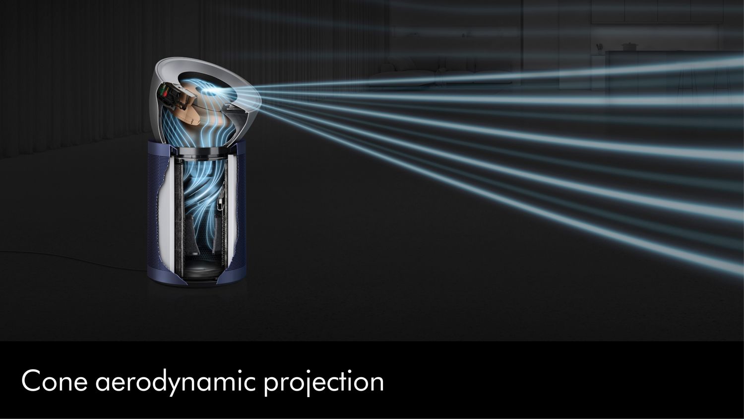The Dyson Purifier Big+Quiet Formaldehyde trapping pollutants from the air and projecting a powerful airflow.