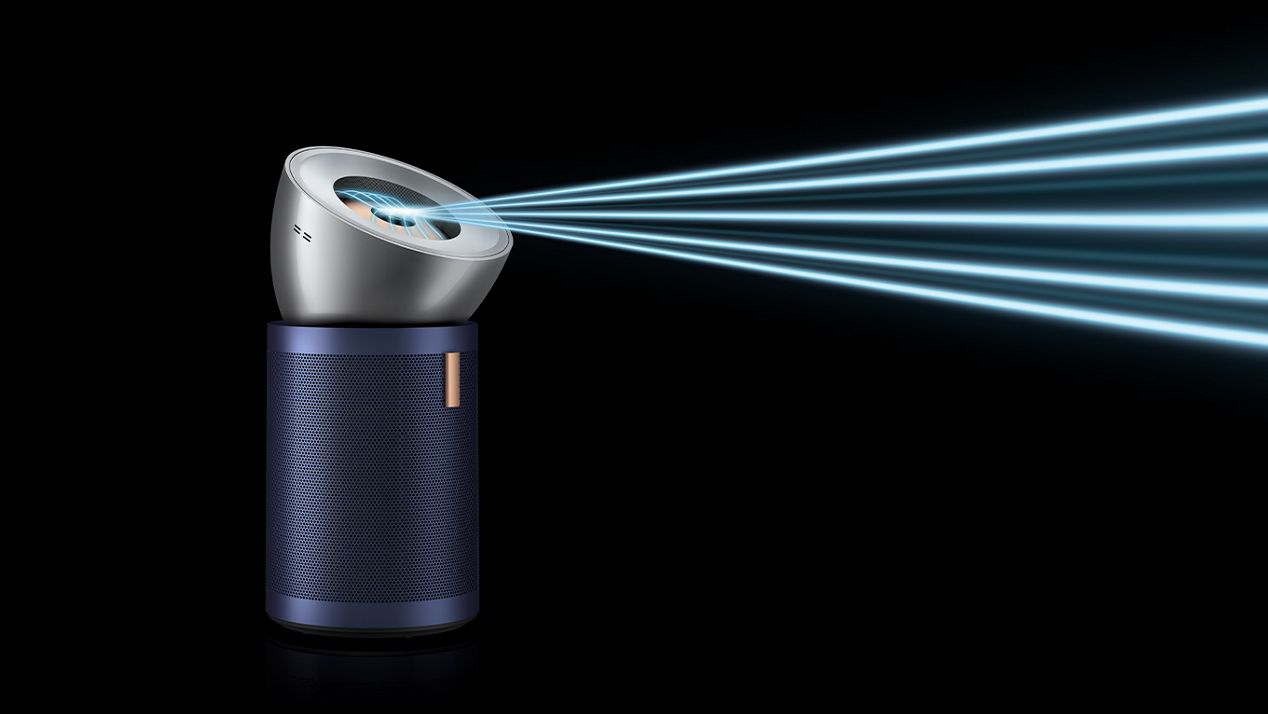 Dyson Purifier Big+Quiet projecting air at different angles.