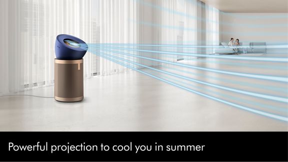 The Dyson Purifier Big+Quiet Formaldehyde projecting a powerful purifying airflow in a large room.