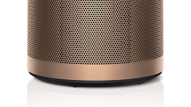 Nahaufnahme des Unterteils und der Rollen des Dyson Purifier Big+Quiet.