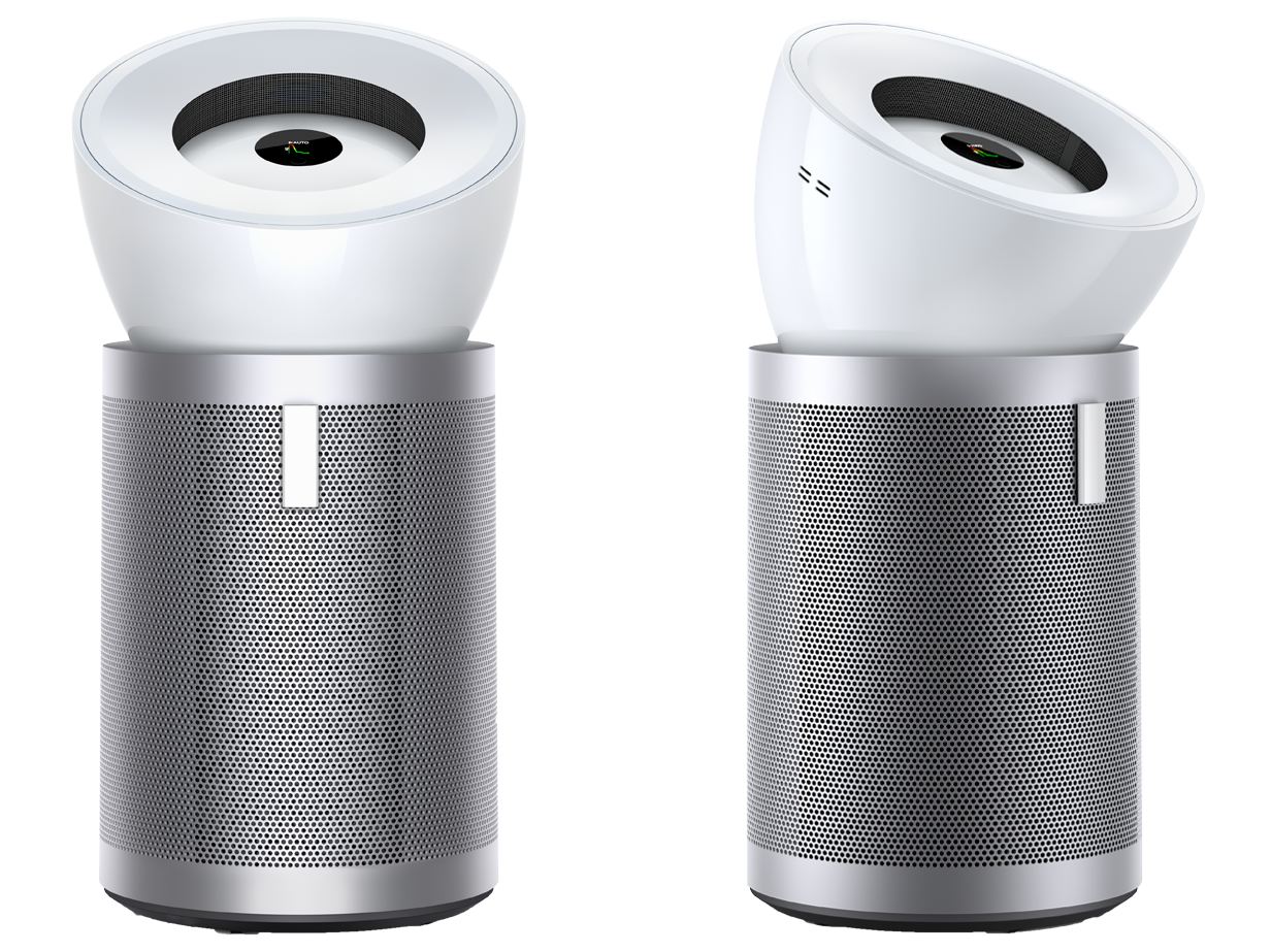 Dyson Purifier Big+Quiet 空気清浄機 ホワイト/シルバーの正面と側面の図