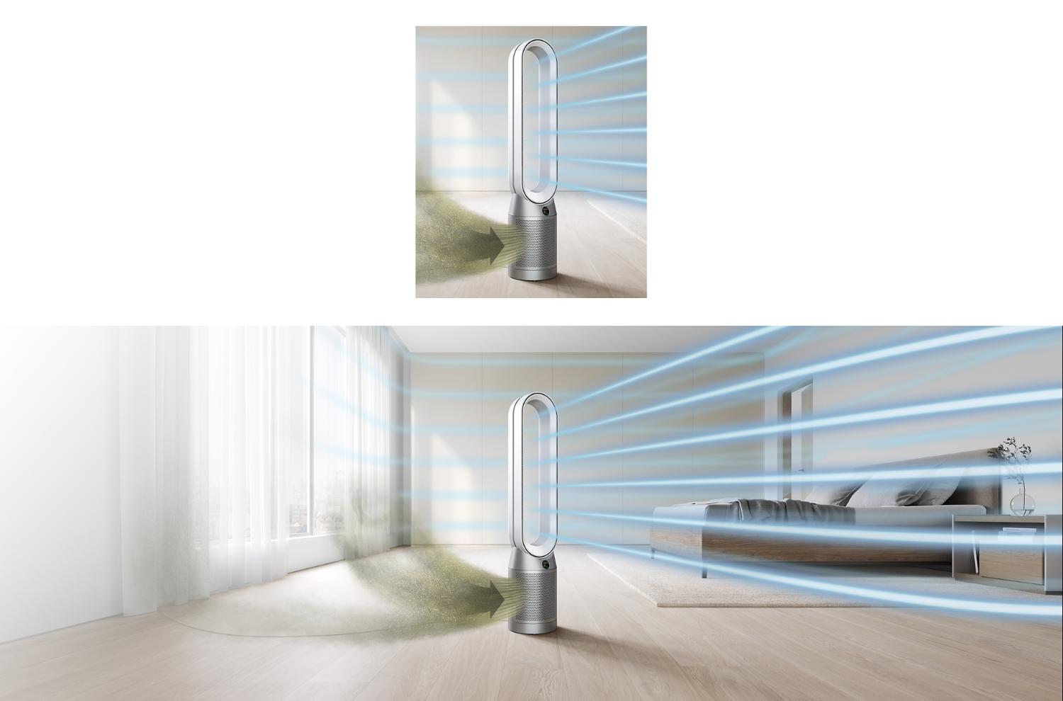 Large living space purified by a Dyson purifier