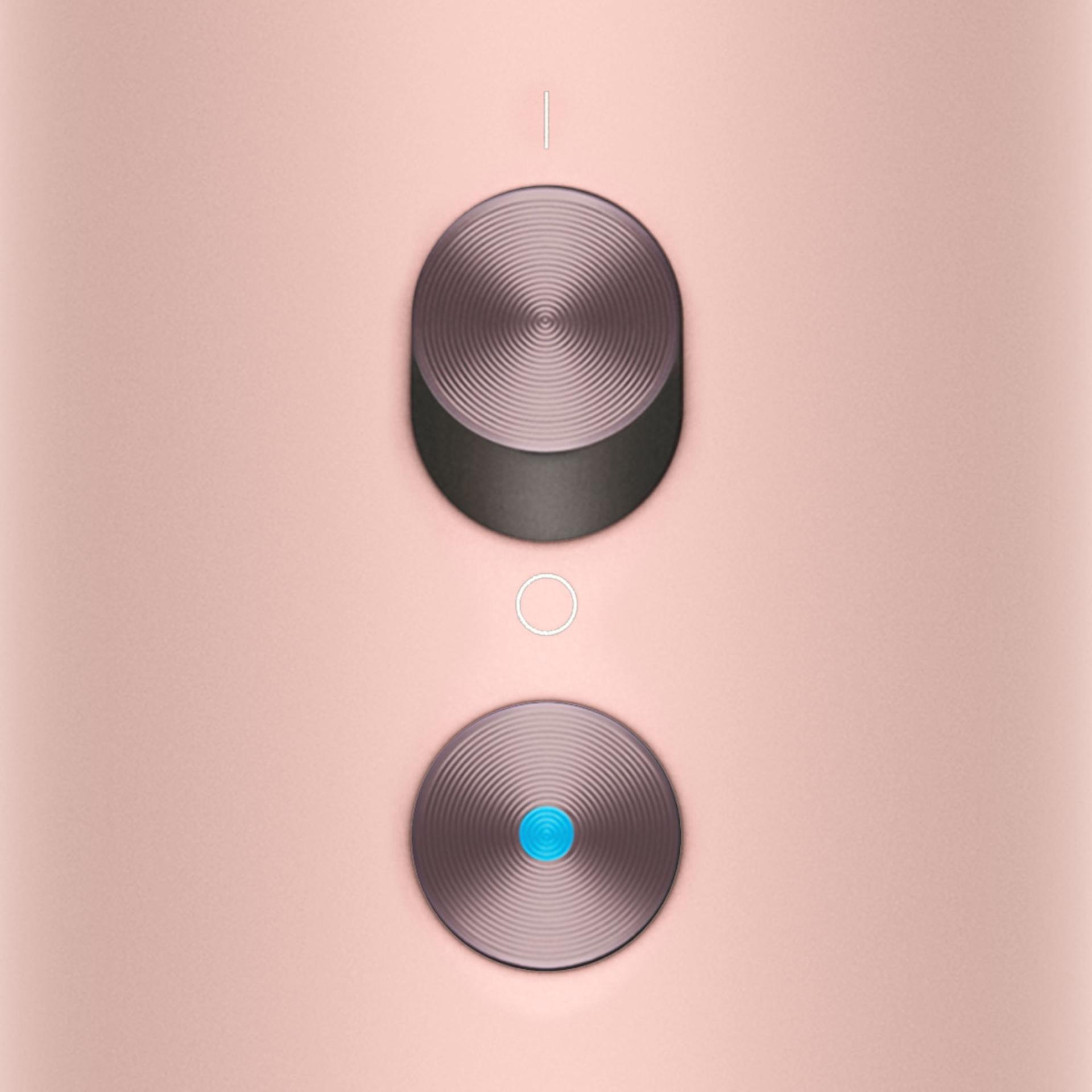 The power and Cold-shot buttons on the Dyson Supersonic Nural hair dryer.