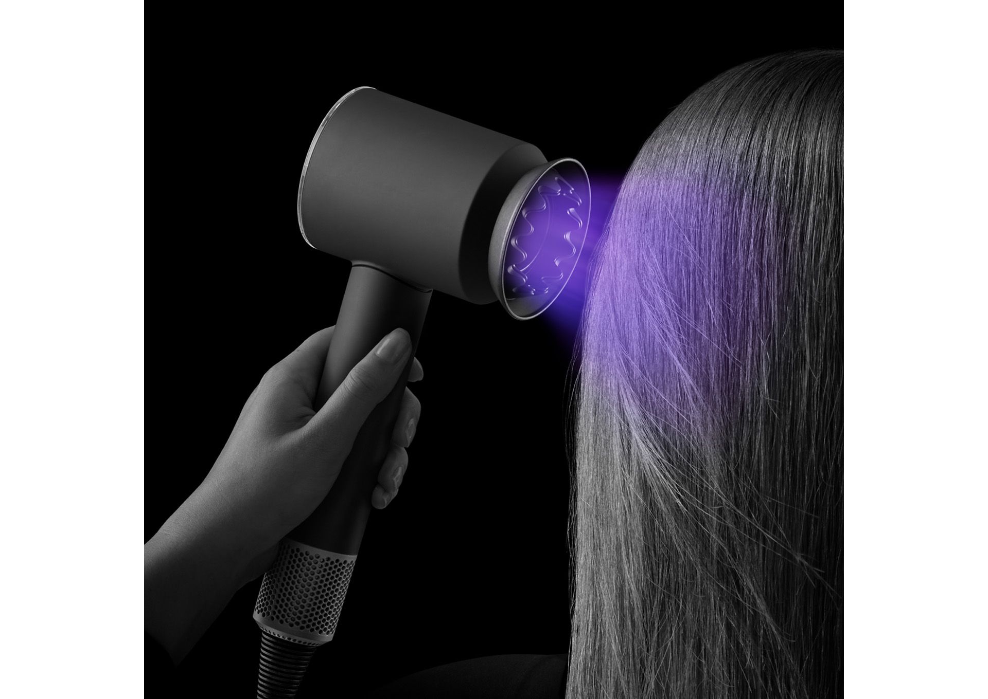 The Dyson Supersonic Nural hair dryer's Scalp protect mode adjusts temperature to protect from extreme heat.