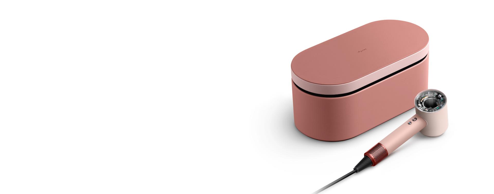 The Dyson Supersonic Nural hair dryer and Presentation case in the Kanzan pink colourway.
