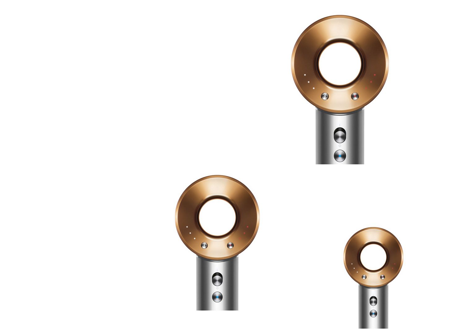 A close-up of the head of the Dyson Supersonic hair dryer.