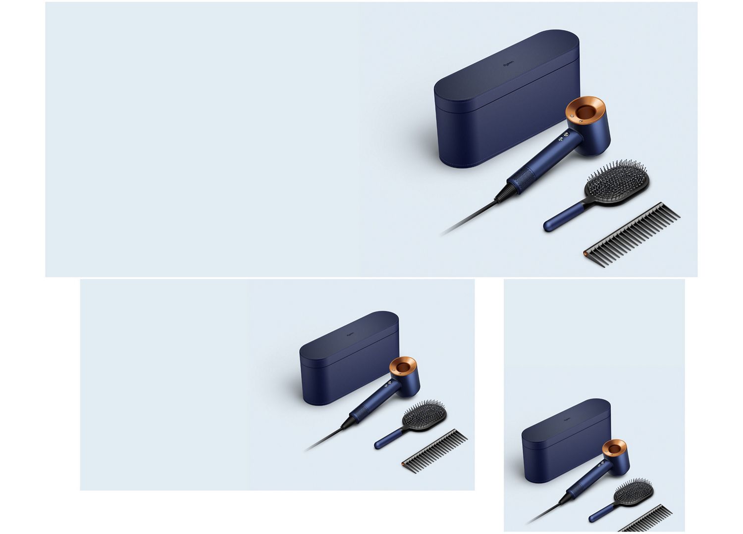 The Dyson Supersonic hair dryer with a Dyson-designed brush and comb.