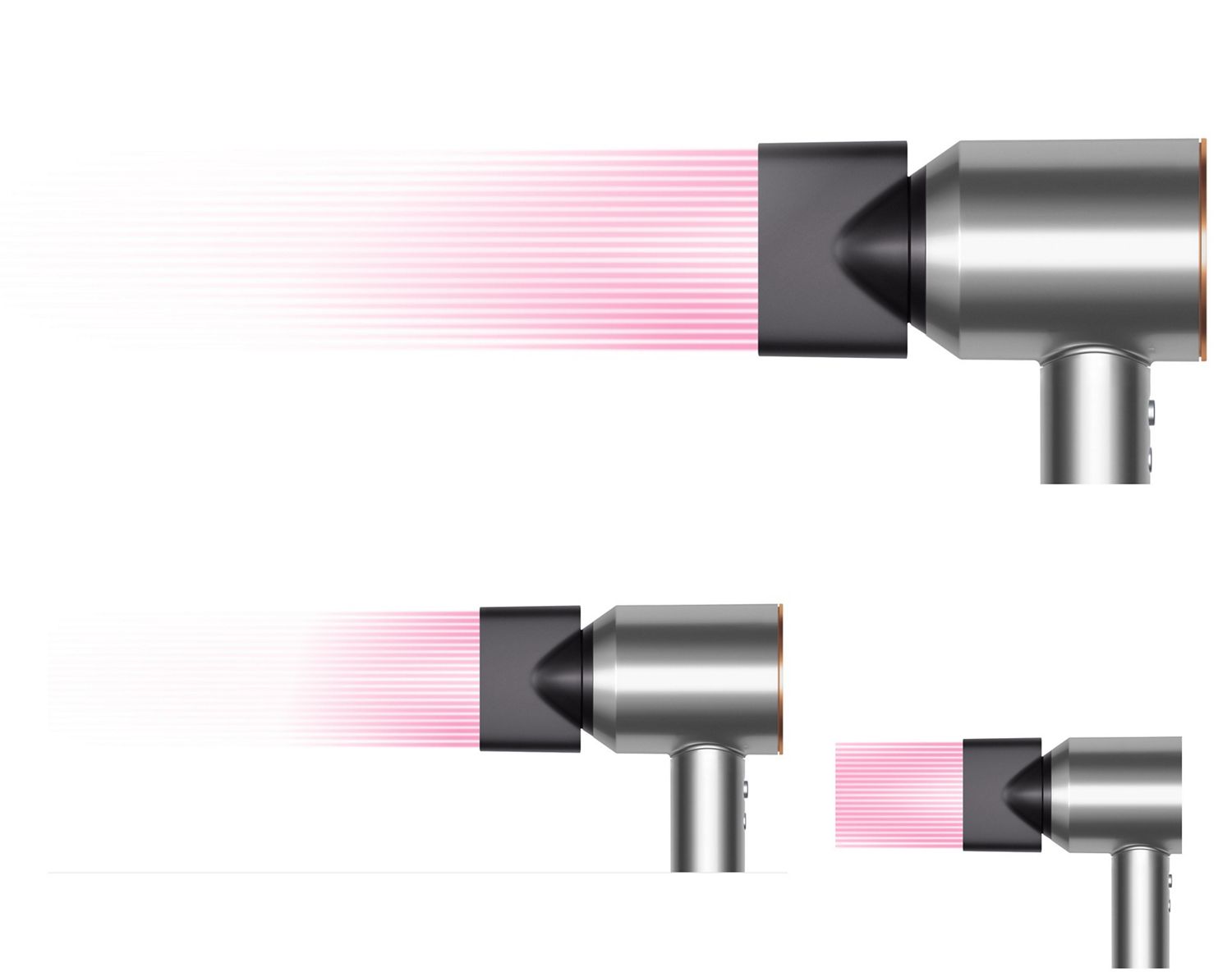 The Dyson Supersonic Origin hair dryer used by a model with long blonde hair.