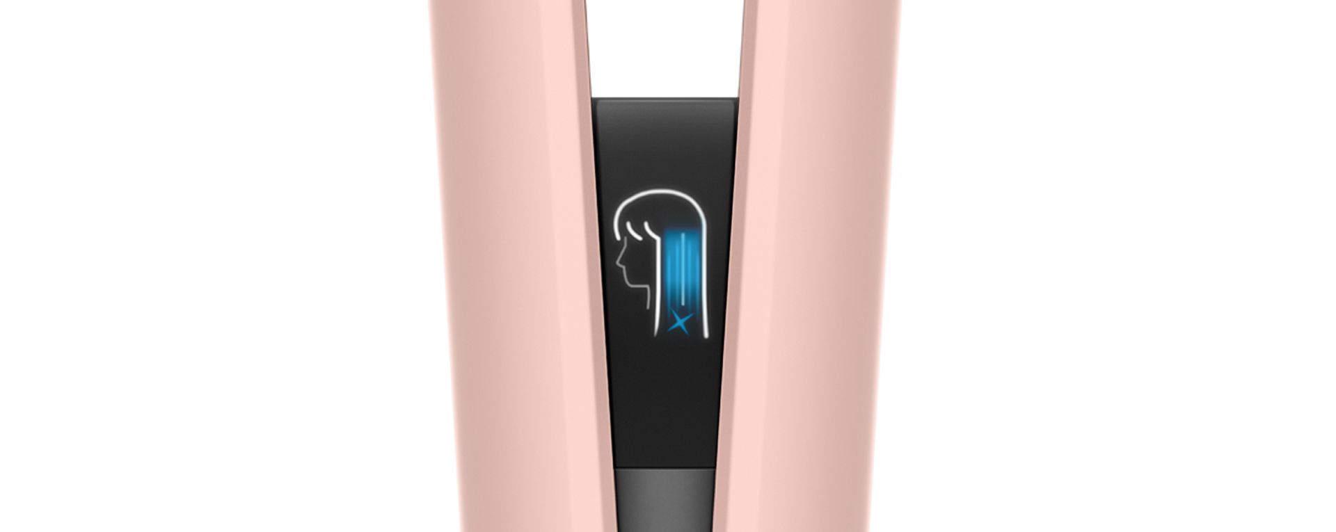 Closeup of the screen on the Airstrait straightener showing Cool mode.