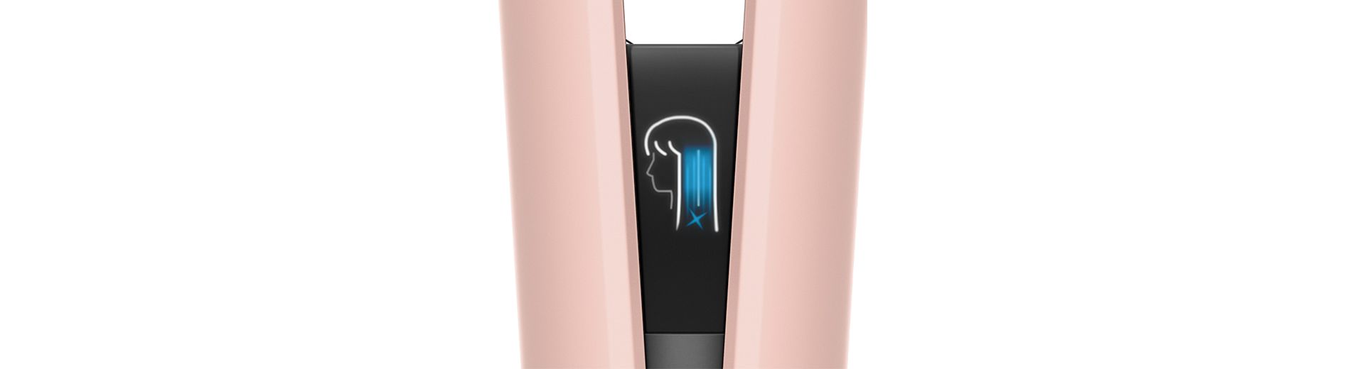 Closeup of the screen on the Airstrait straightener showing the current mode.