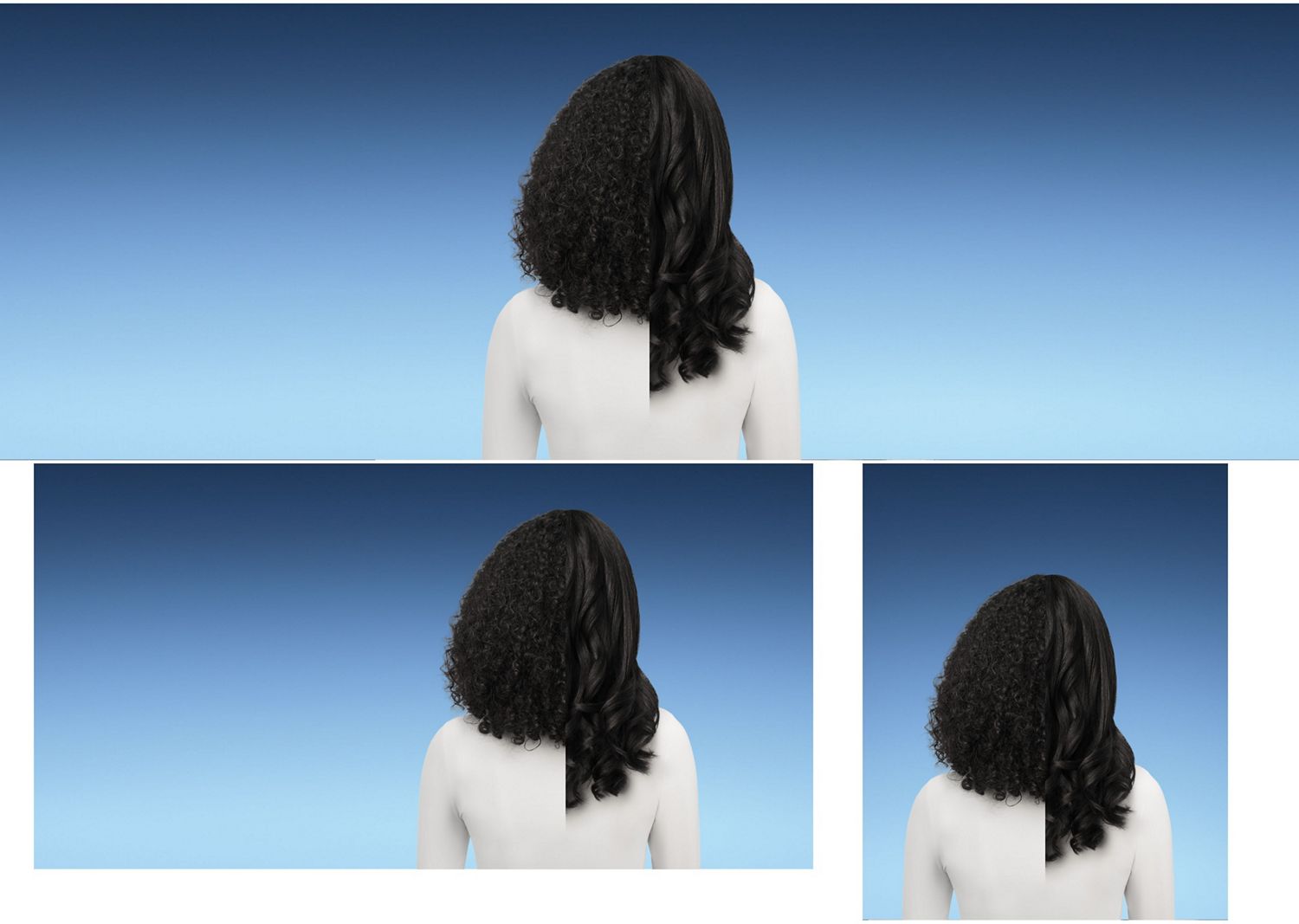 Model curls her hair with the Dyson Corrale CoolShine hair straightener.