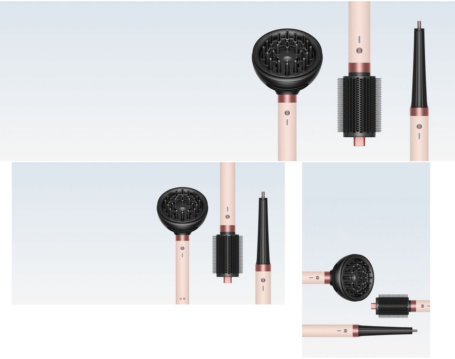 A range of Dyson Airwrap Co-anda2x multi-styler accessories.
