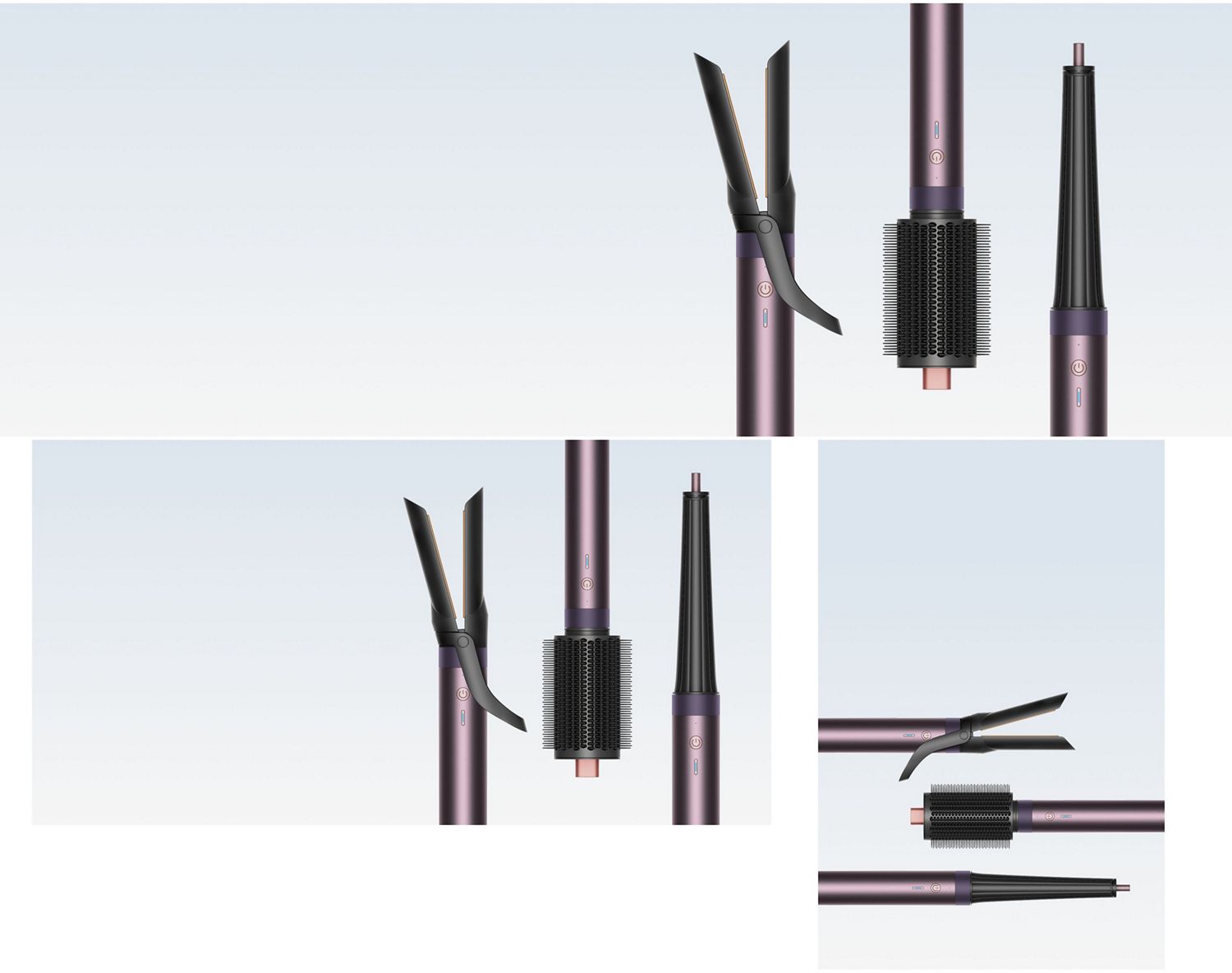A range of Dyson Airwrap Co-anda2x multi-styler accessories.