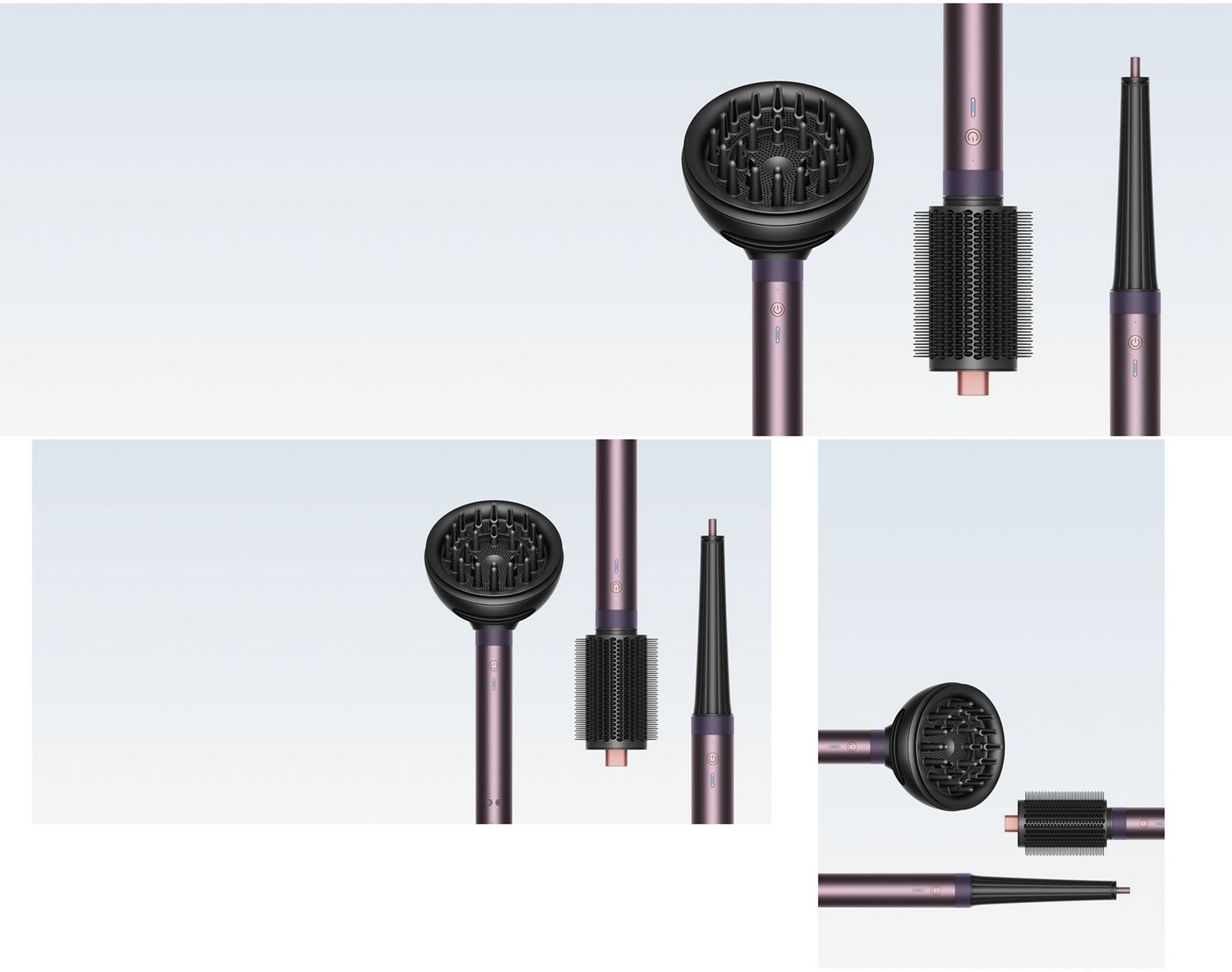 A range of Dyson Airwrap Co-anda2x multi-styler accessories.