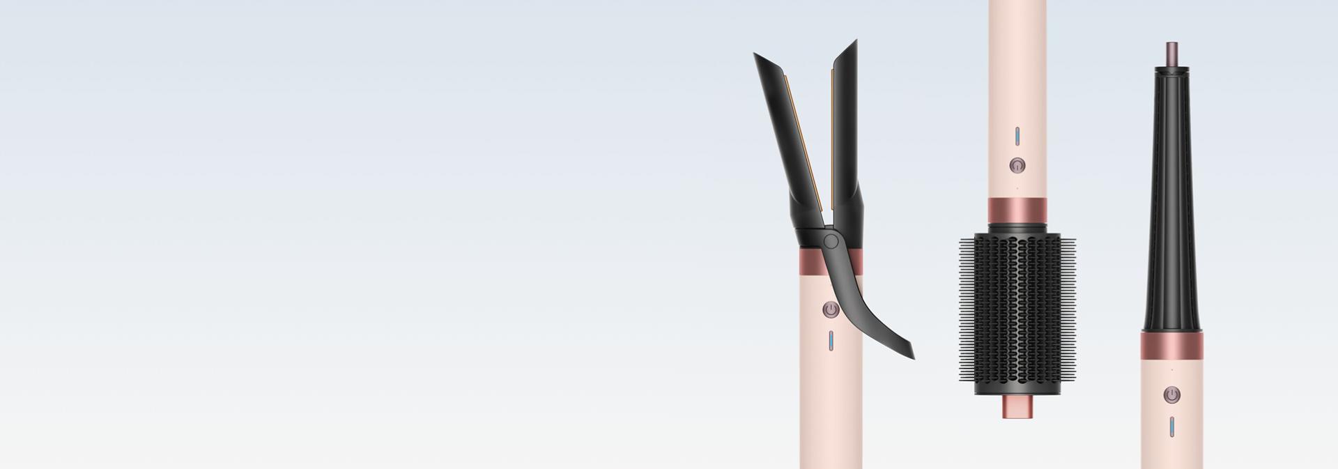 一系列Dyson Airwrap Co-anda2x™ 全效吹風造型器造型配件。